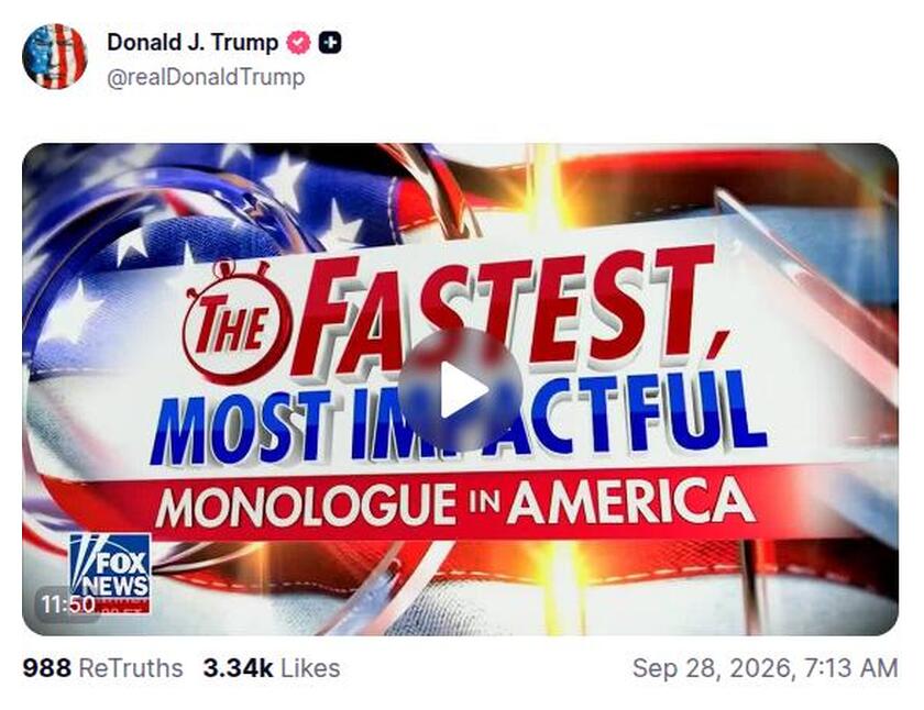 Post preview from Donald Trump