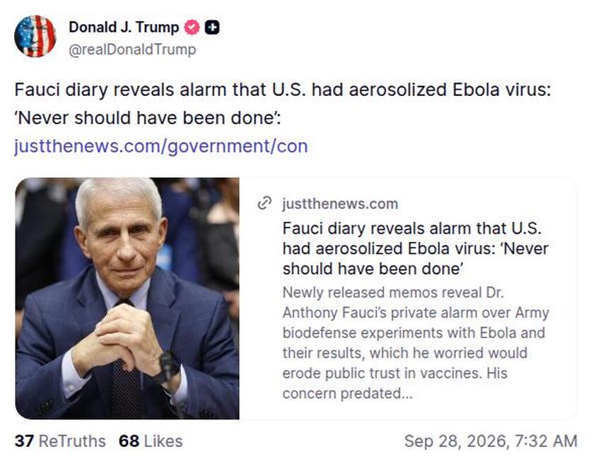 Post preview from Donald Trump