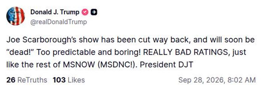 Post preview from Donald Trump