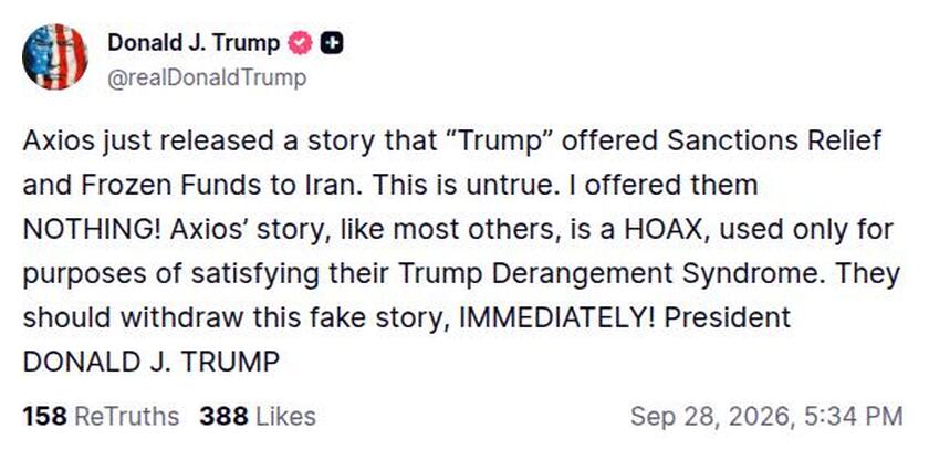 Post preview from Donald Trump