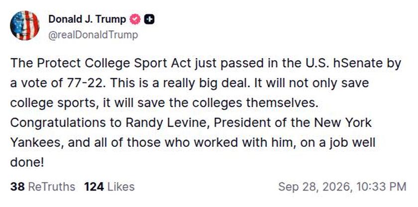Post preview from Donald Trump