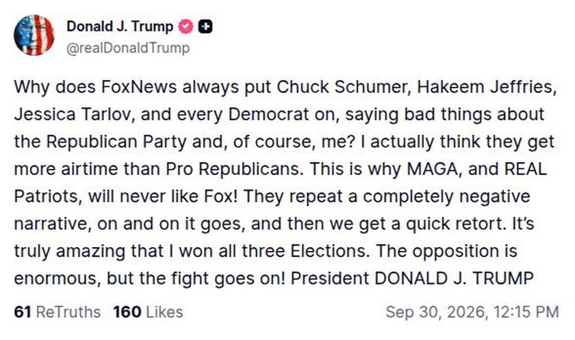 Post preview from Donald Trump