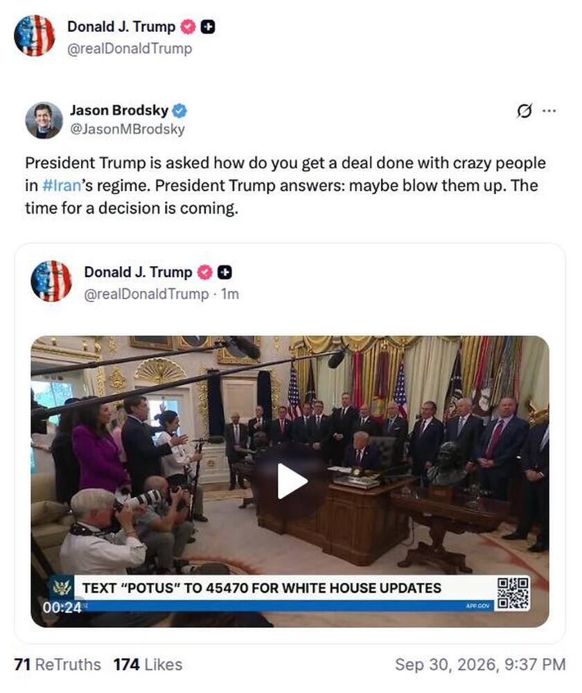 Post preview from Donald Trump