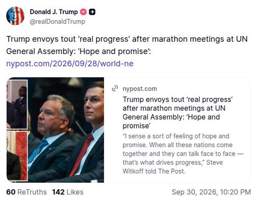 Post preview from Donald Trump