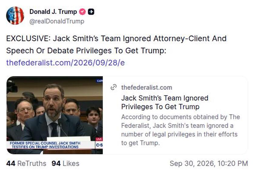Post preview from Donald Trump