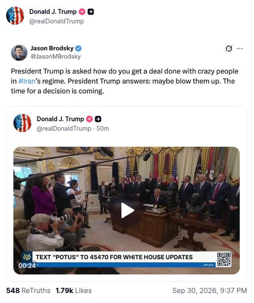 Post preview from Donald Trump
