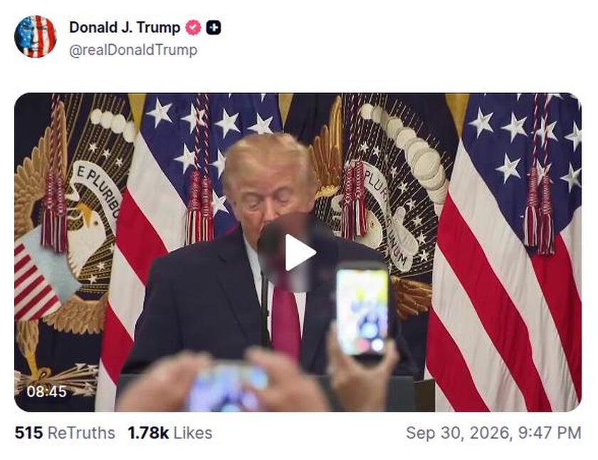 Post preview from Donald Trump