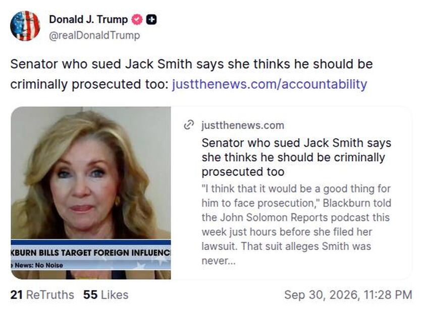 Post preview from Donald Trump