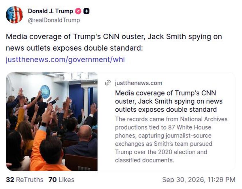Post preview from Donald Trump