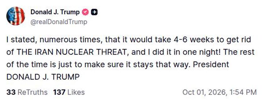 Post preview from Donald Trump