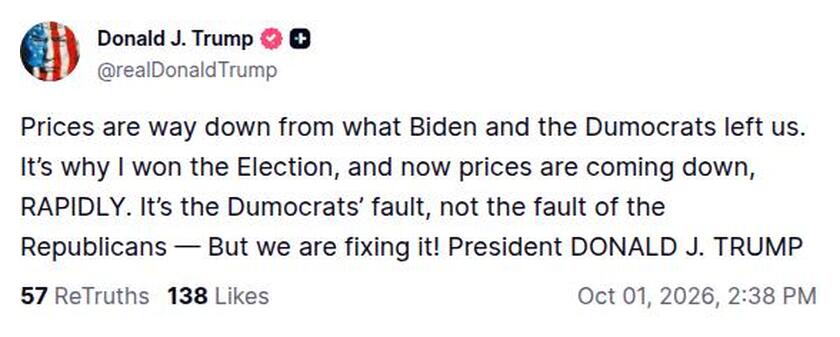 Post preview from Donald Trump