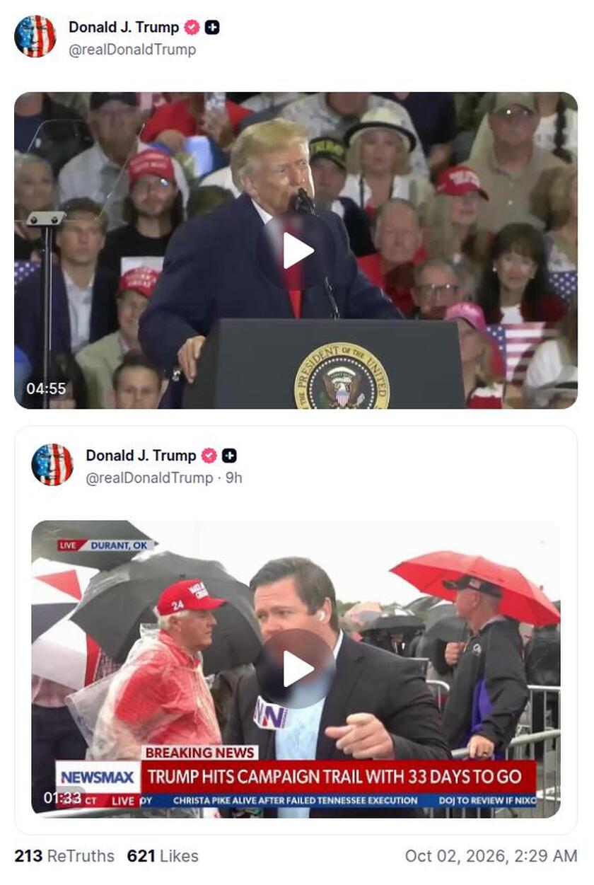 Post preview from Donald Trump