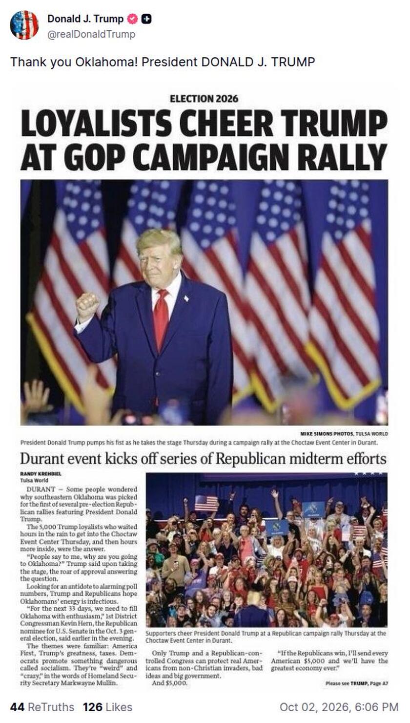 Post preview from Donald Trump