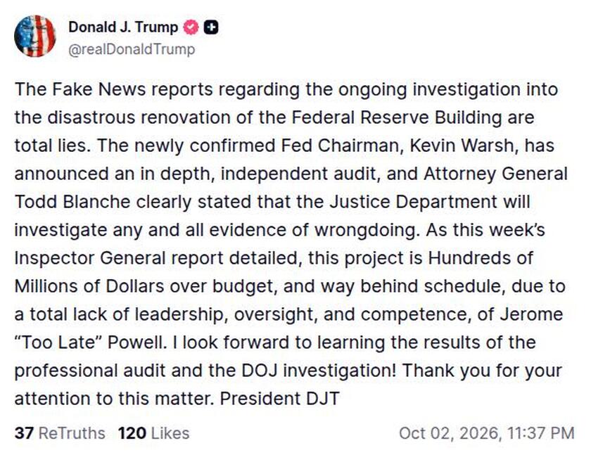 Post preview from Donald Trump