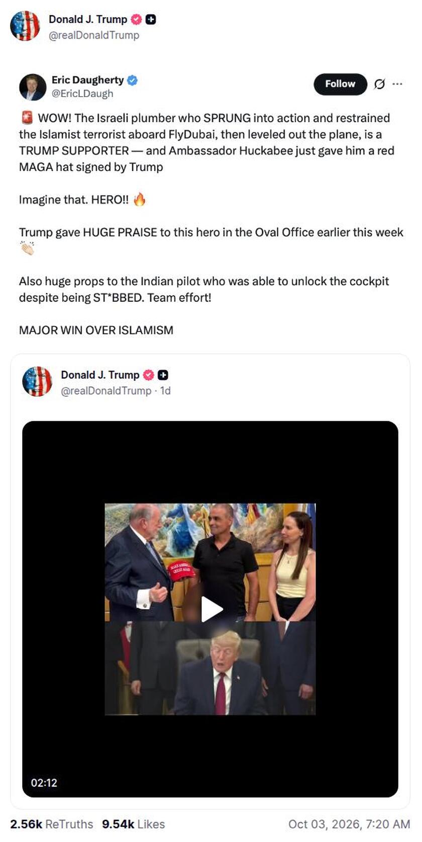 Post preview from Donald Trump