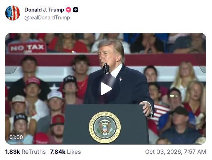 Post preview from Donald Trump