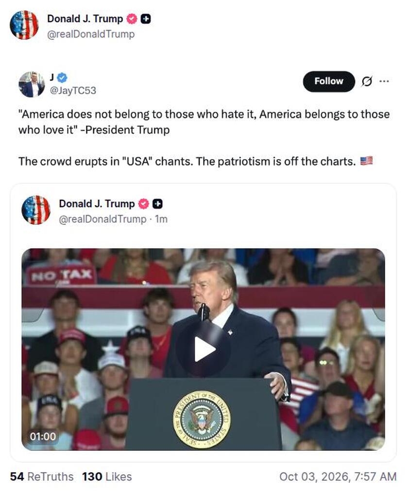 Post preview from Donald Trump