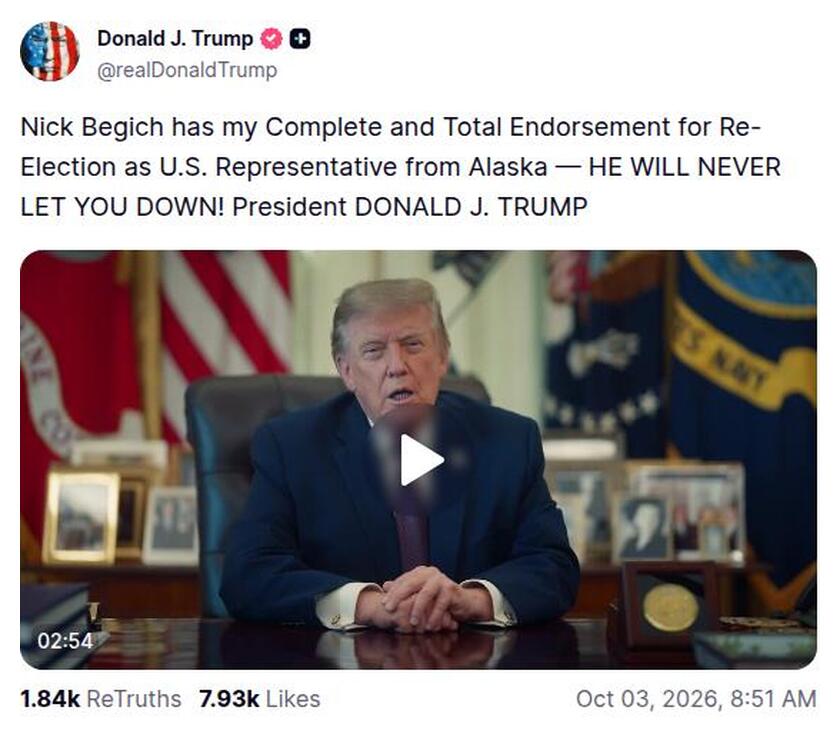 Post preview from Donald Trump