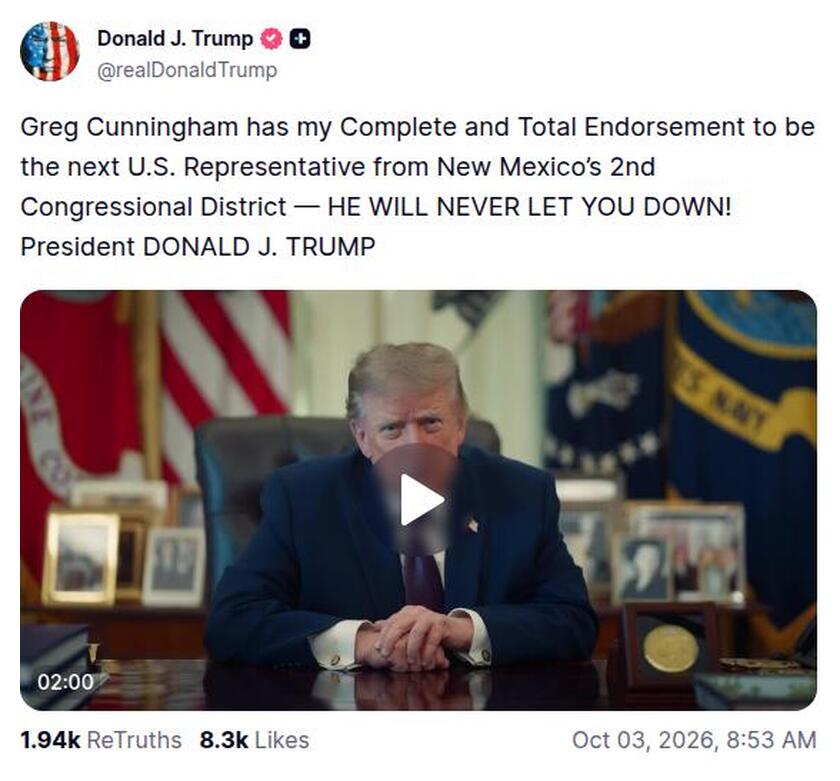 Post preview from Donald Trump