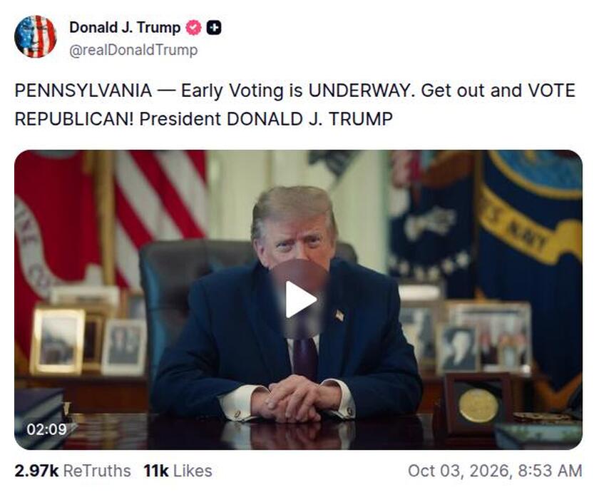 Post preview from Donald Trump
