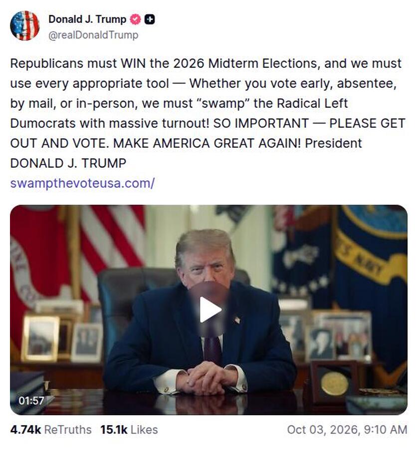 Post preview from Donald Trump