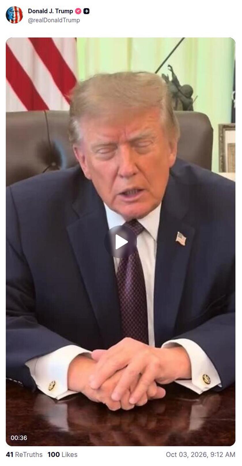 Post preview from Donald Trump