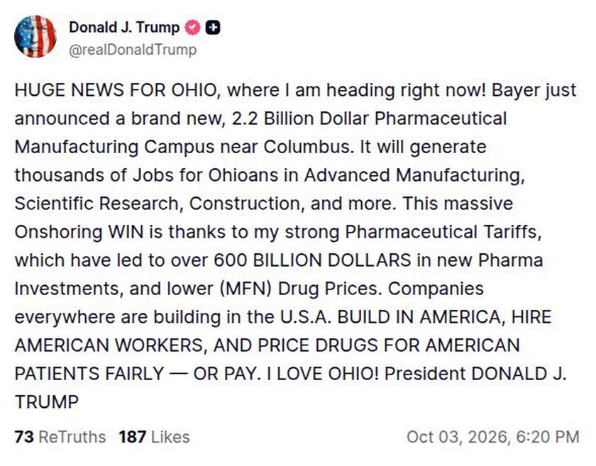 Post preview from Donald Trump