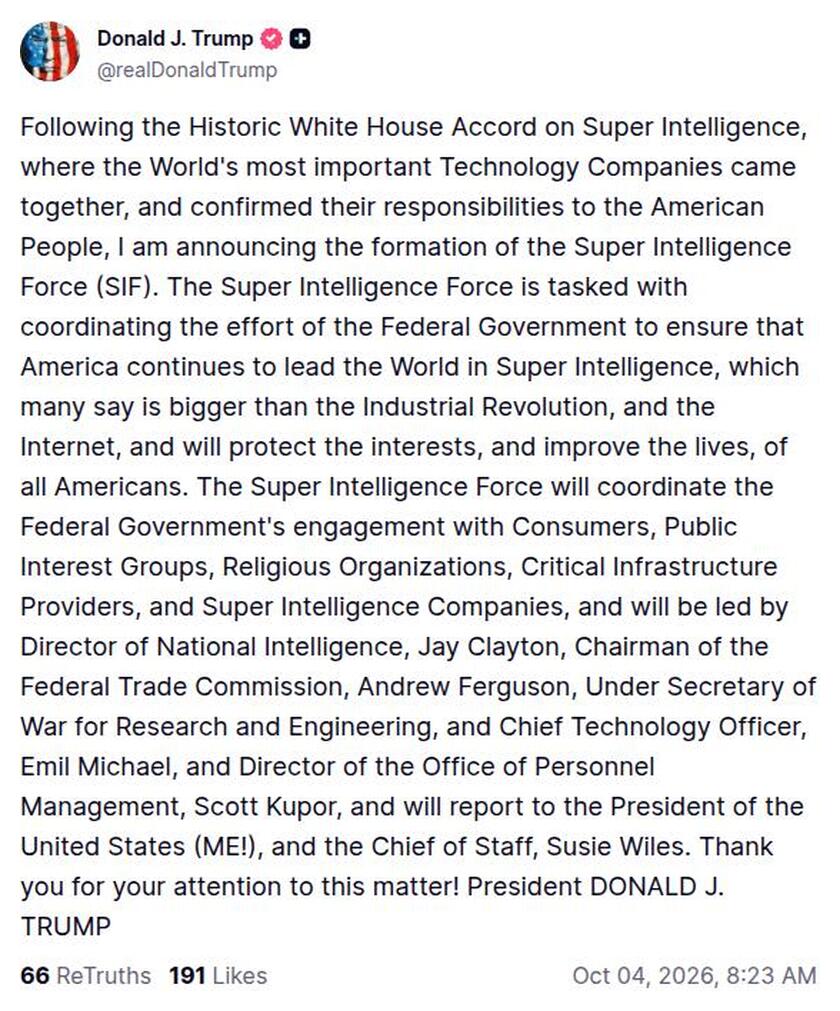 Post preview from Donald Trump