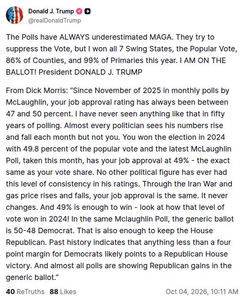 Post preview from Donald Trump