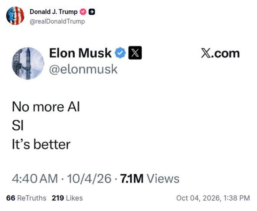 Post preview from Donald Trump