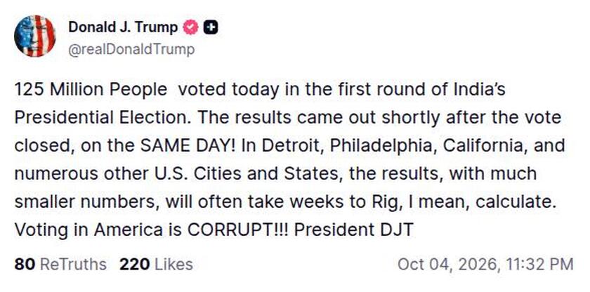 Post preview from Donald Trump