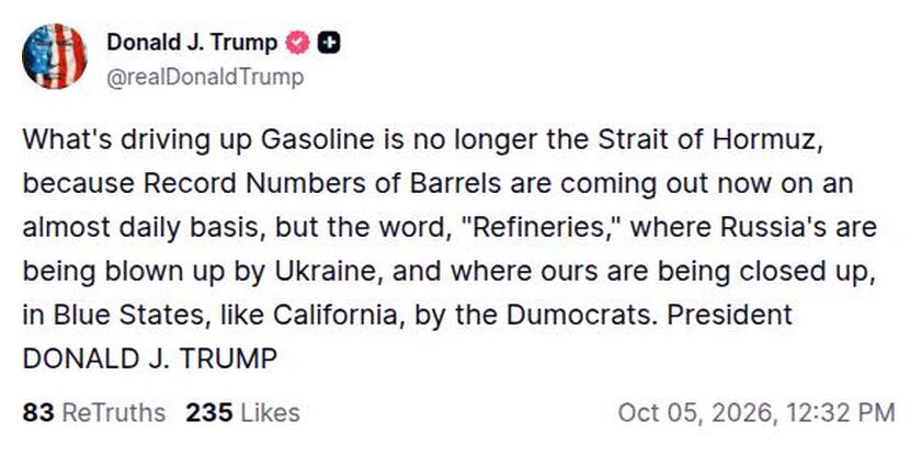 Post preview from Donald Trump