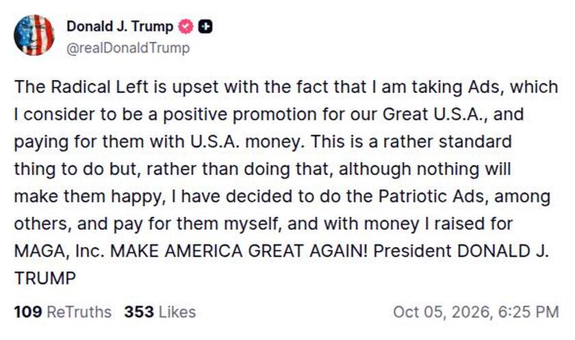 Post image from Donald Trump