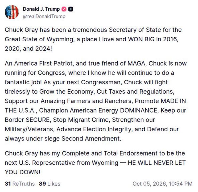 Post preview from Donald Trump