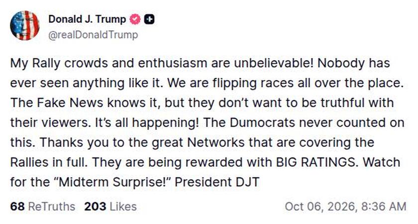 Post preview from Donald Trump