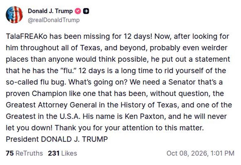 Post image from Donald Trump