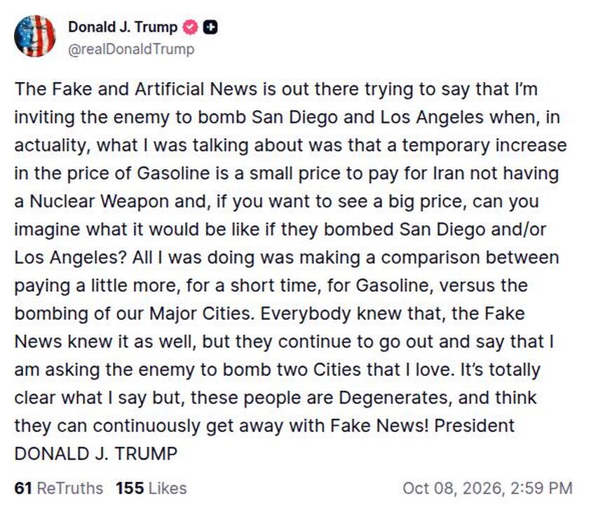 Post preview from Donald Trump