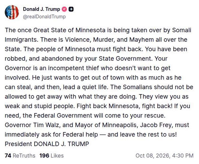 Post image from Donald Trump