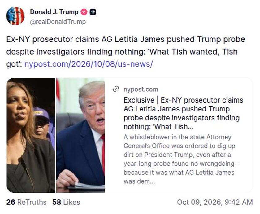 Post preview from Donald Trump