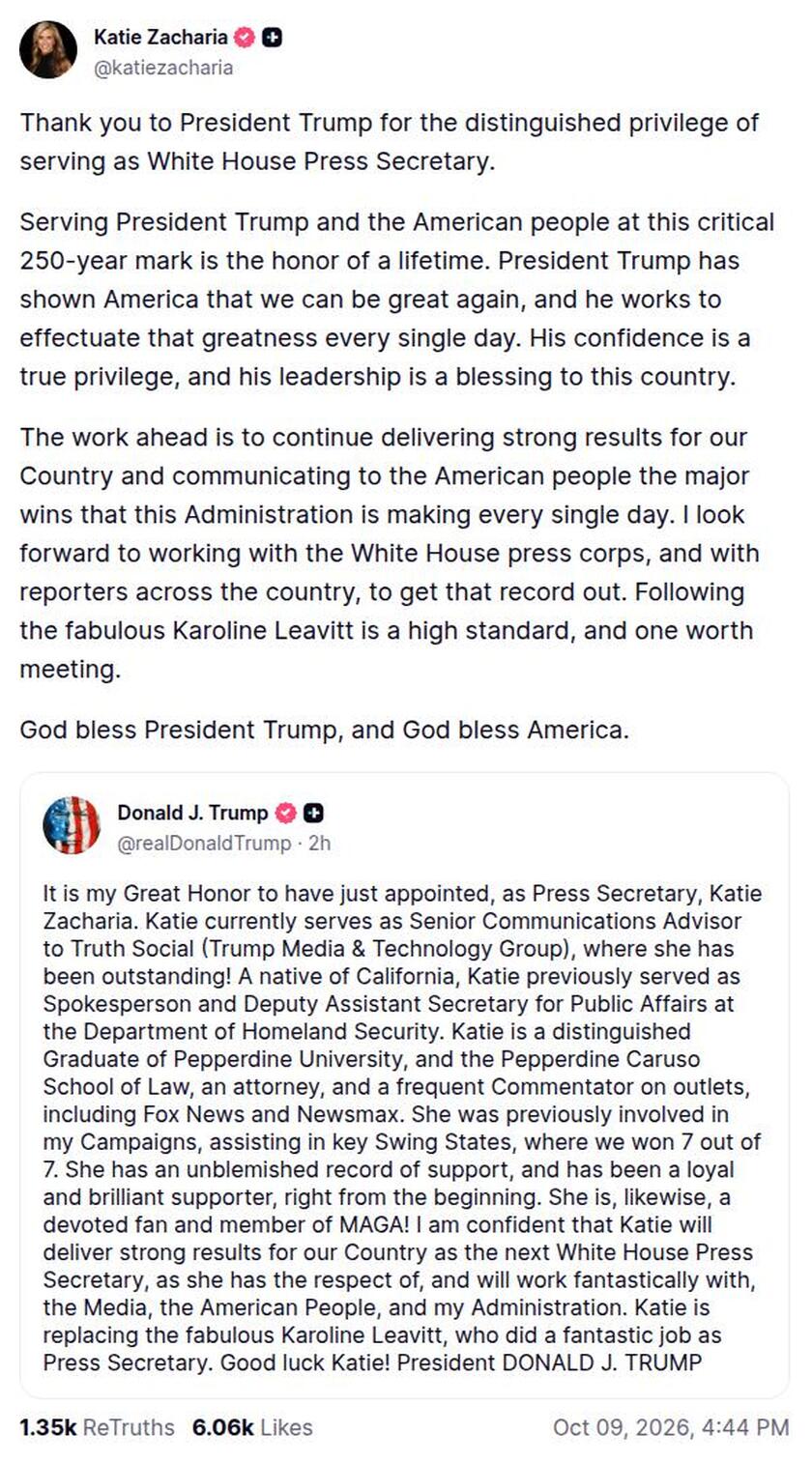 Post preview from Donald Trump