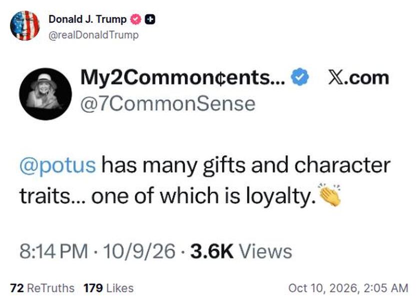 Post preview from Donald Trump