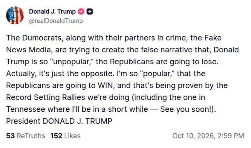 Post image from Donald Trump