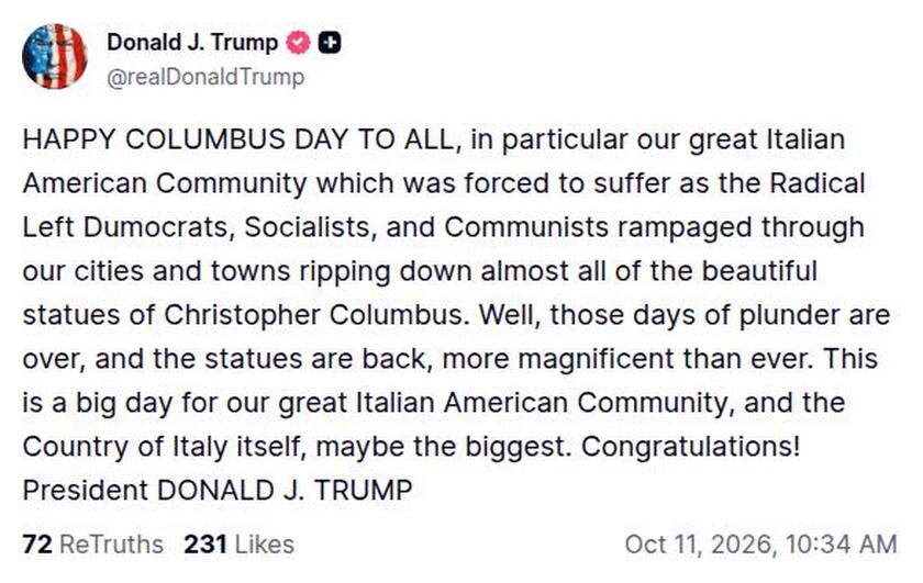 Post preview from Donald Trump