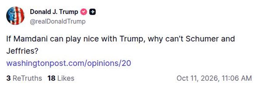 Post preview from Donald Trump
