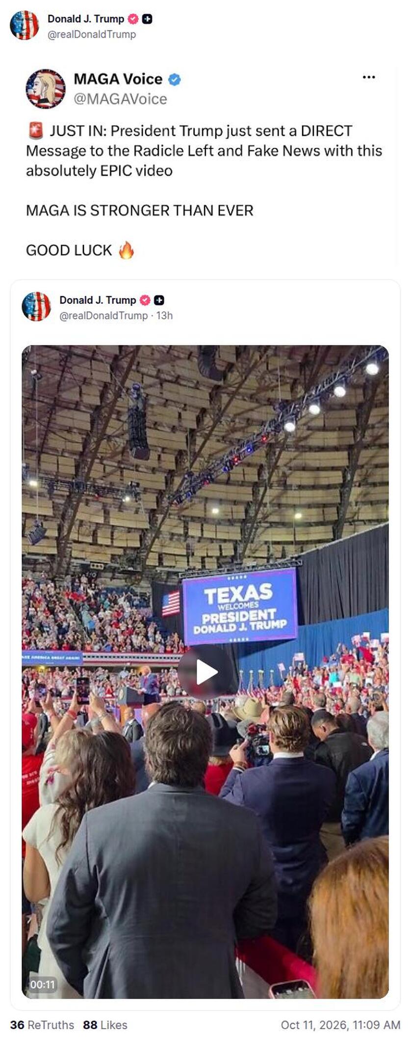 Post preview from Donald Trump