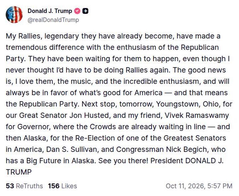 Post image from Donald Trump