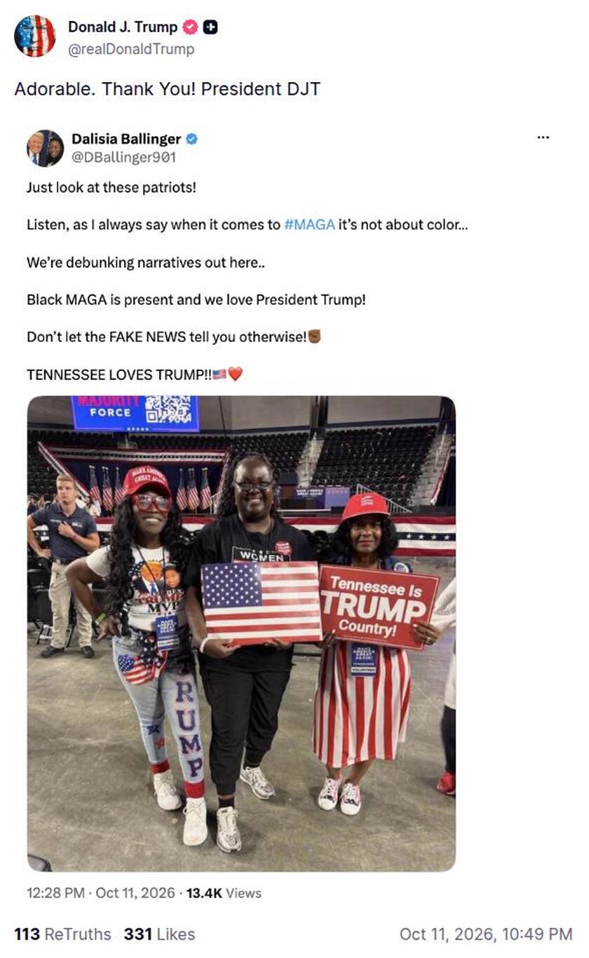 Post preview from Donald Trump