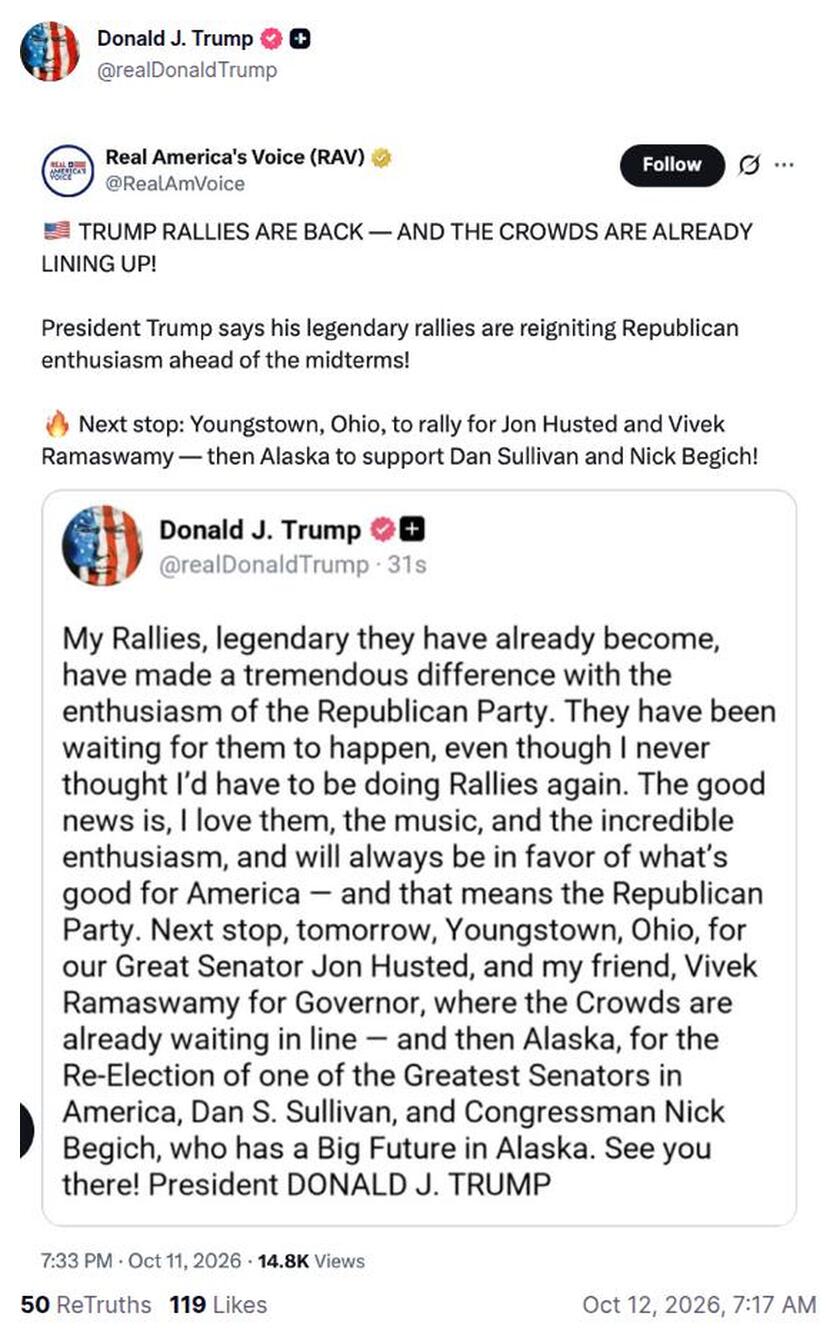 Post preview from Donald Trump