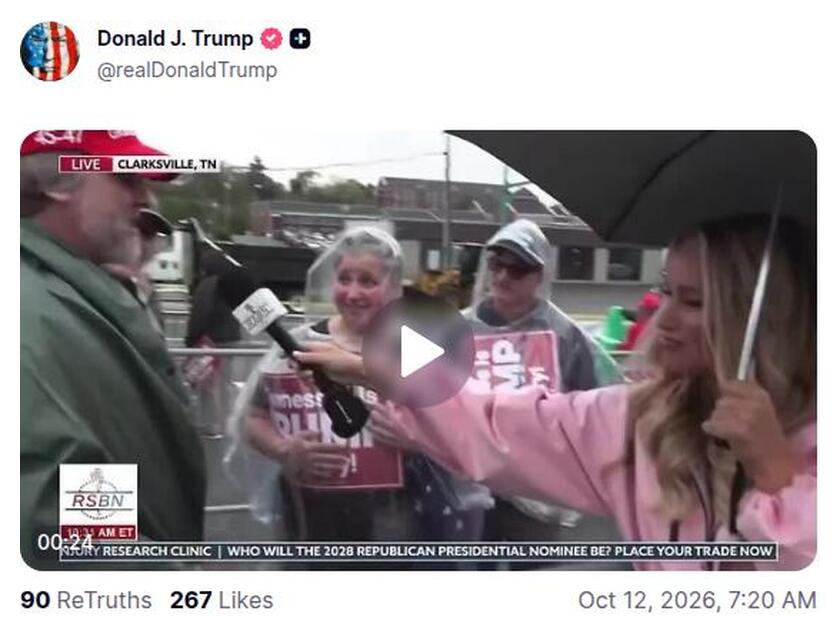 Post preview from Donald Trump