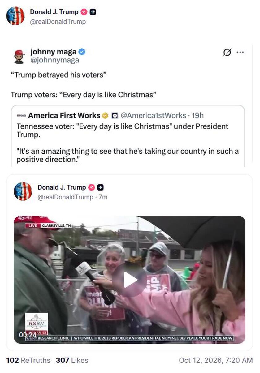 Post preview from Donald Trump